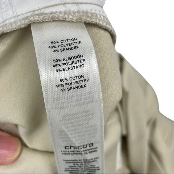 Chicos So Slimming Juliette Light Tan Slim Fit Ankle Pants Size 00 ( fits US 6) - Picture 6 of 6